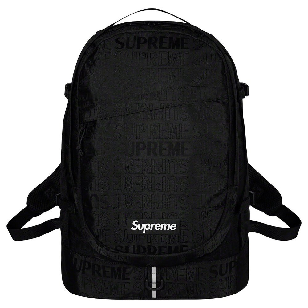 Supreme Black Tonal Logo Backpack
